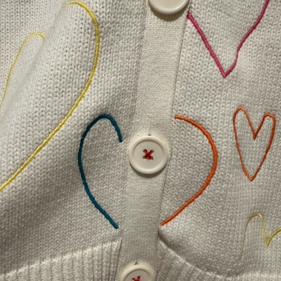 Kerri Rosenthal Multicolored Embroidered Heart Valentines Sweater NWT $348 - Picture 3 of 5